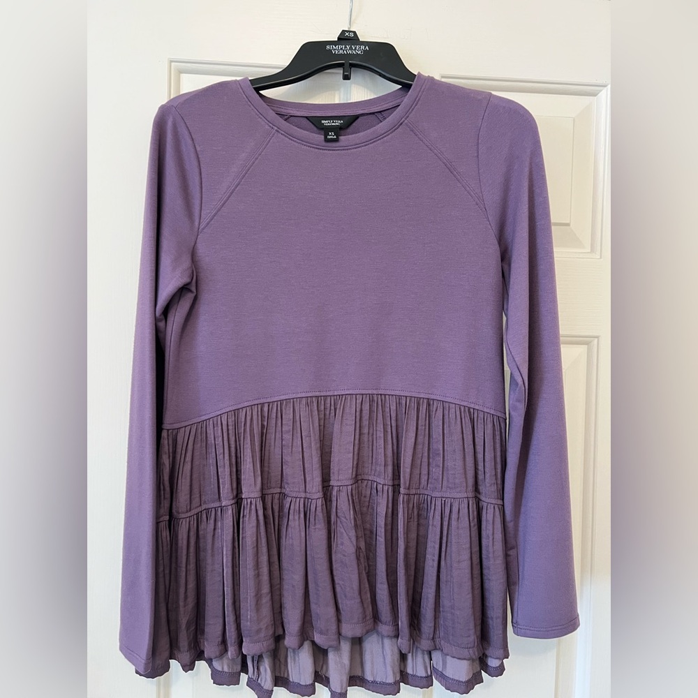 Simply Vera Vera Wang Purple Top XS Extra Small